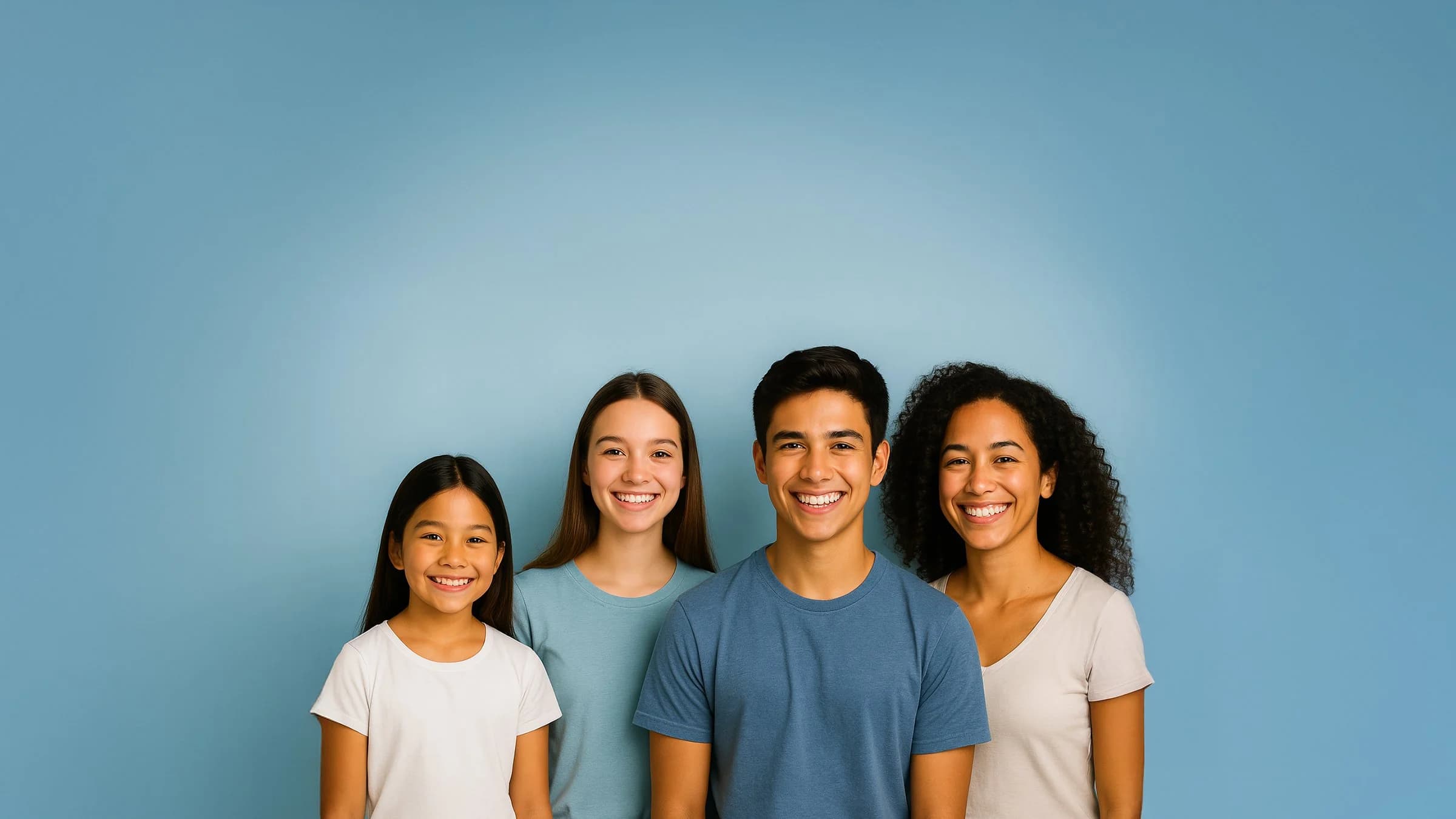 Smiling kids, teens, and adults representing Maui Braces patients